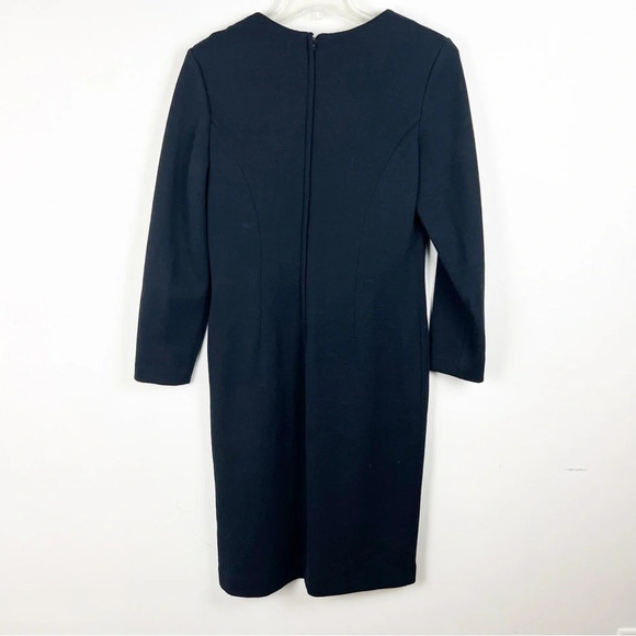 Vintage Knit Wool Black Dress Career Office Professional Small Chic Classic - Picture 5 of 13